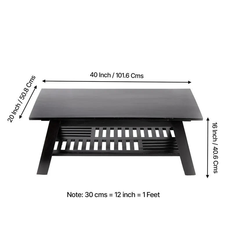 Azvino Sheesham Wooden Center Table - Black media 10