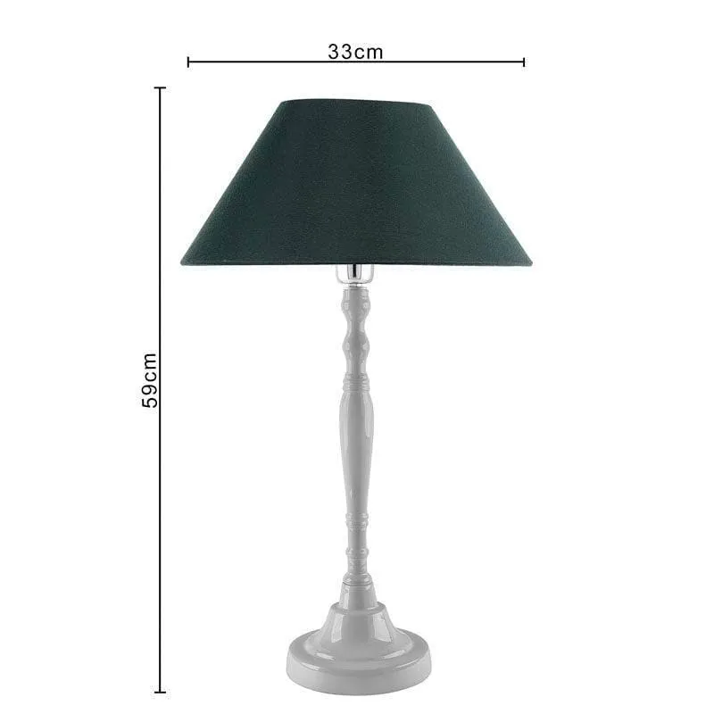 Imperial Fabric Table Lamp - White,Green media 5