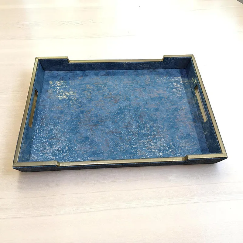 Orrine Faux Leather Serving Tray media 1