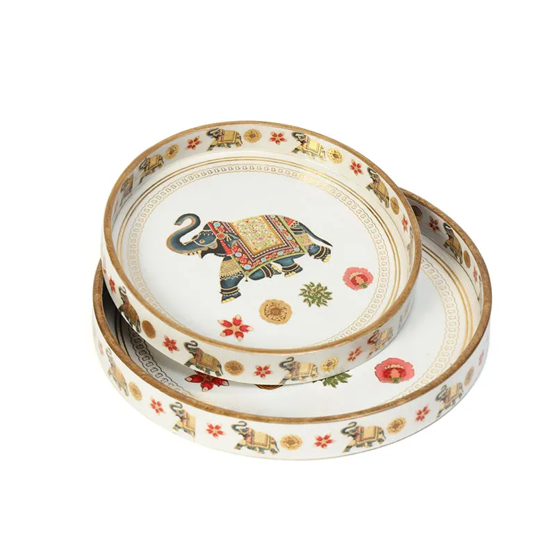 Karindra Enamel Coated Serving Tray (Round) - Set Of Two media 4
