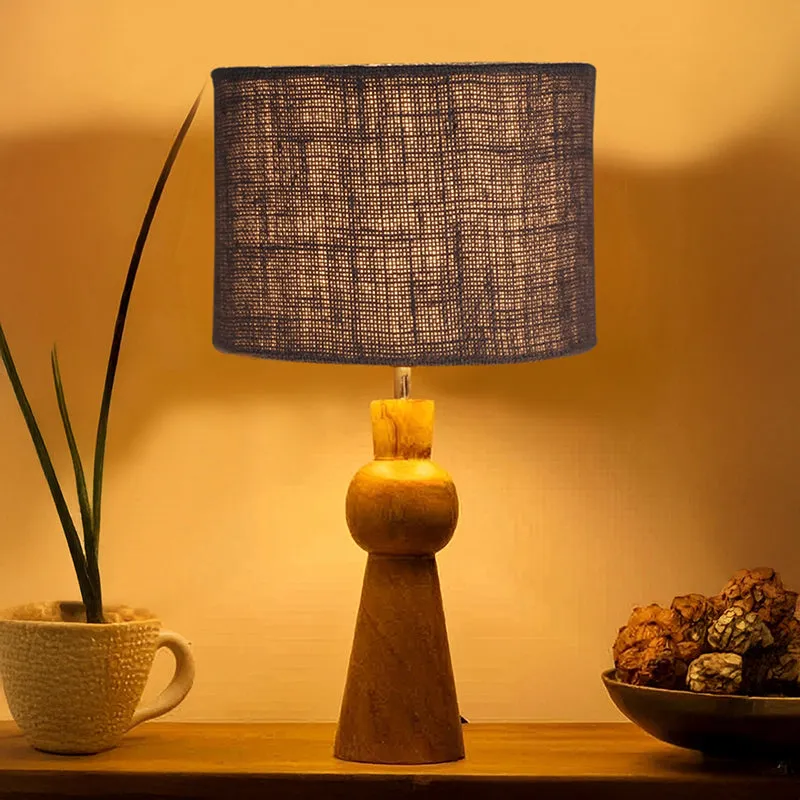 Angler Jute Wooden Table Lamp - Grey,Brown media 1