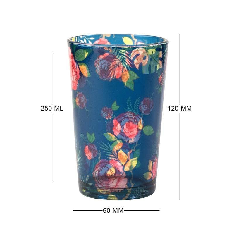 Misty Morning Roses Blue Chai Glass - Set of Four media 5