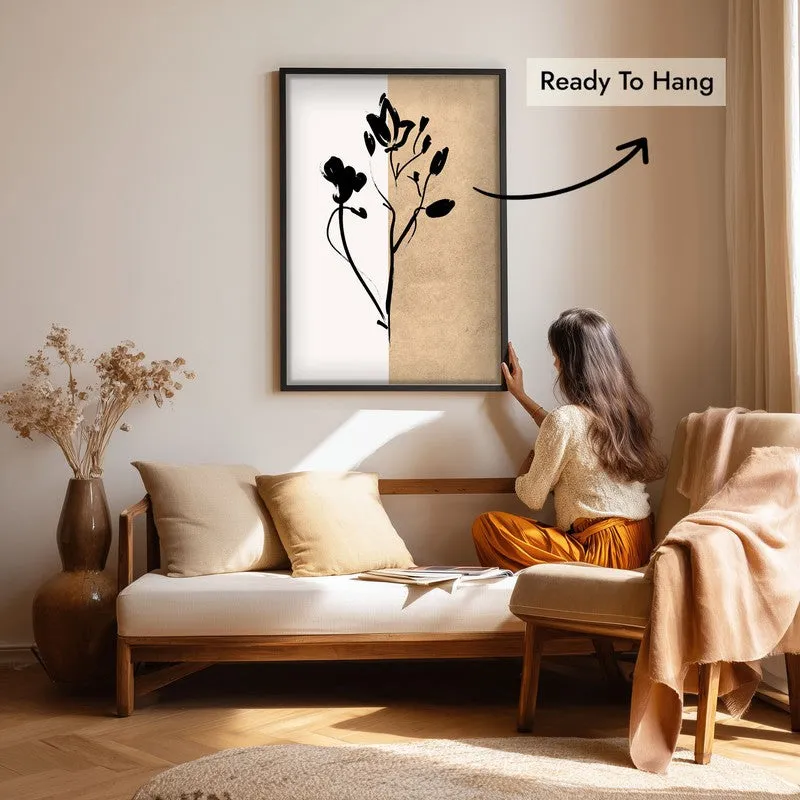 Dual Bloom Canvas Wall Painting With Black Frame media 7