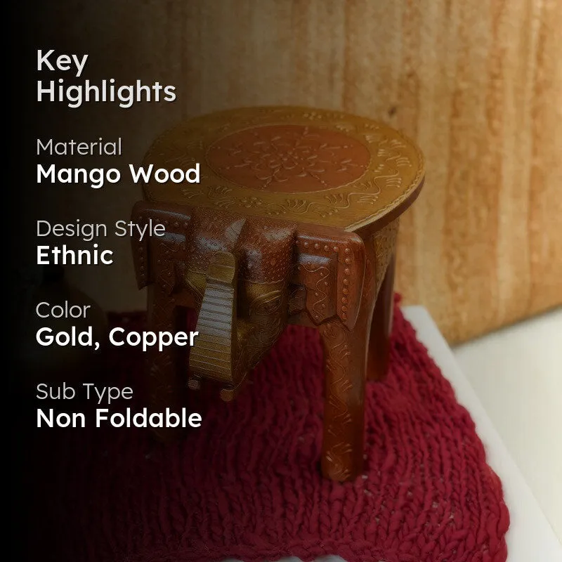 Oriva Painted Mango Wood Stool media 2