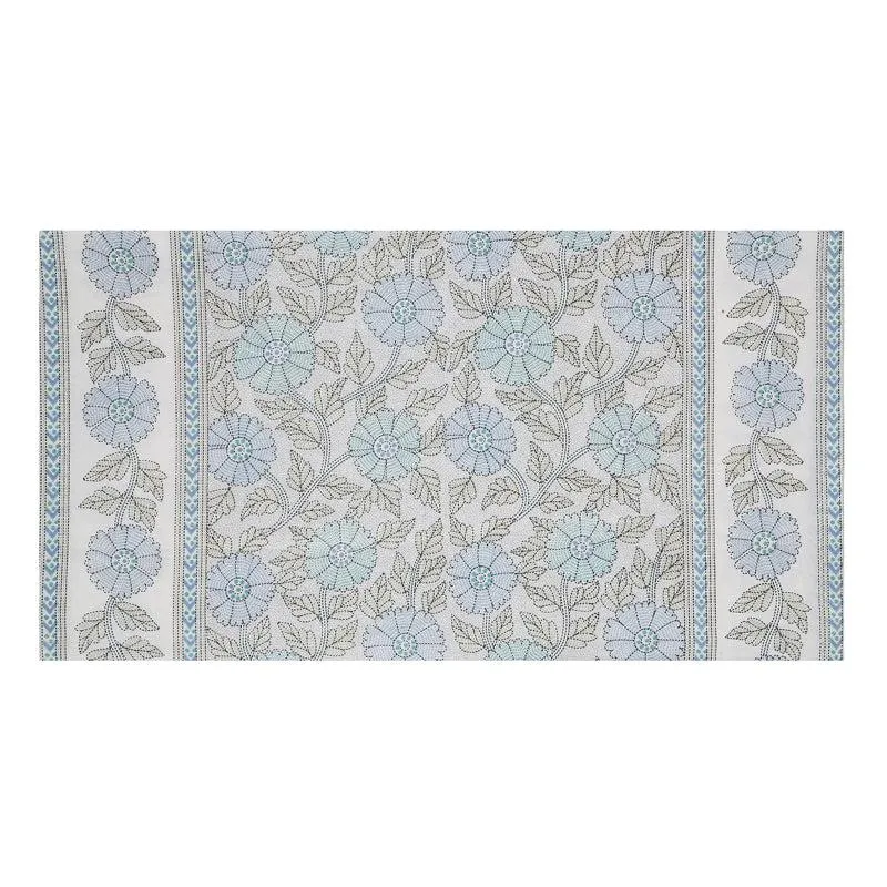 Neeraja Floral Diwan Set (Blue) - Six Piece set media 4