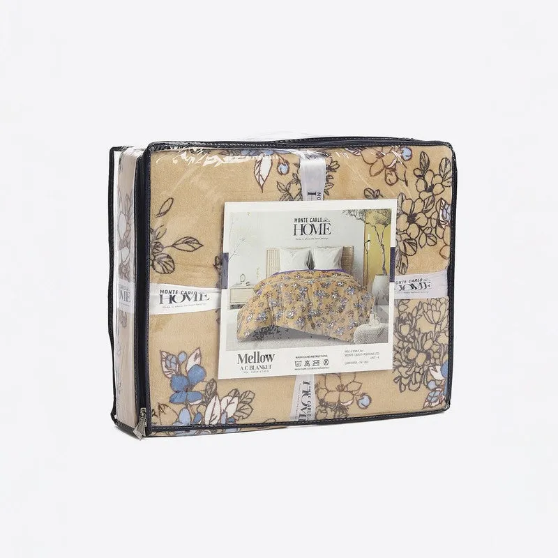 Monte Carlo Bluemora Floral Print Polyester Blanket (Peach) - 210 GSM media 7