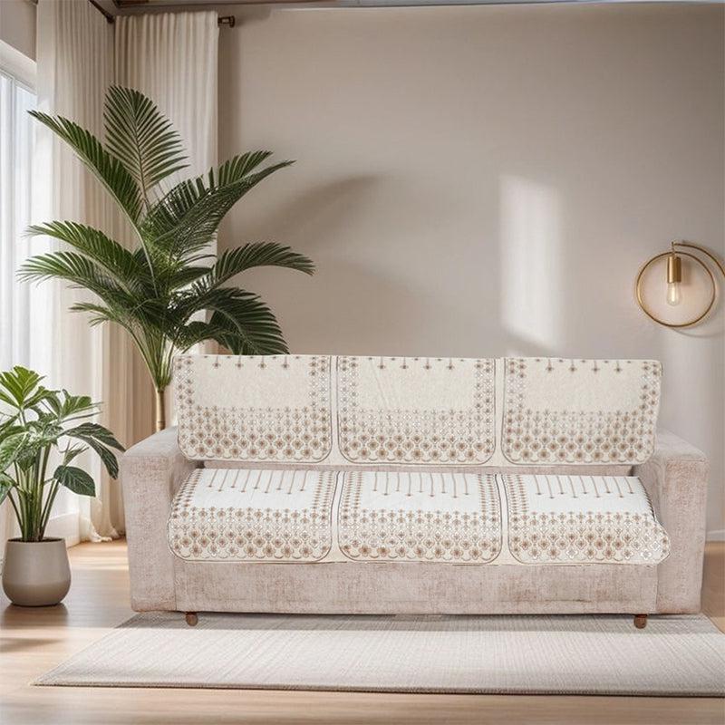 Emsy Cotton Sofa Cover - Off White media 3