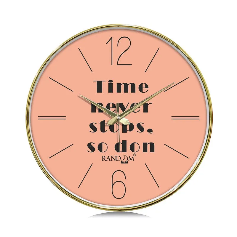 Time Never Stops Round Analog Wall Clock - Peach media 3
