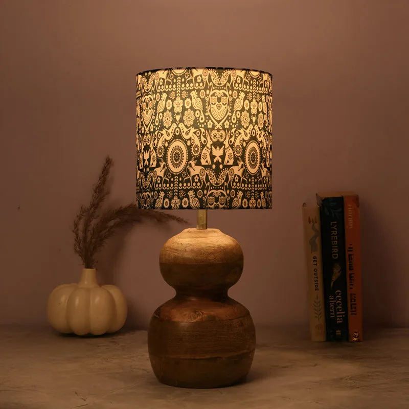 Simona Ethnic Art Fabric Table Lamp - Black media 1