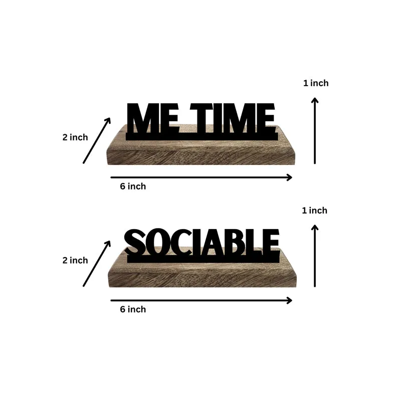 Sociable & Me Time Typography Showpiece - Set Of Two media 5