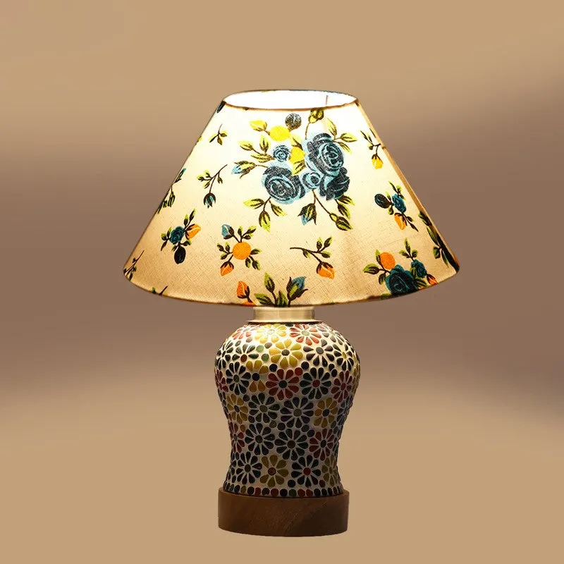 Ambrya Fleur Cone Wooden Table Lamp - Multicolor media 7