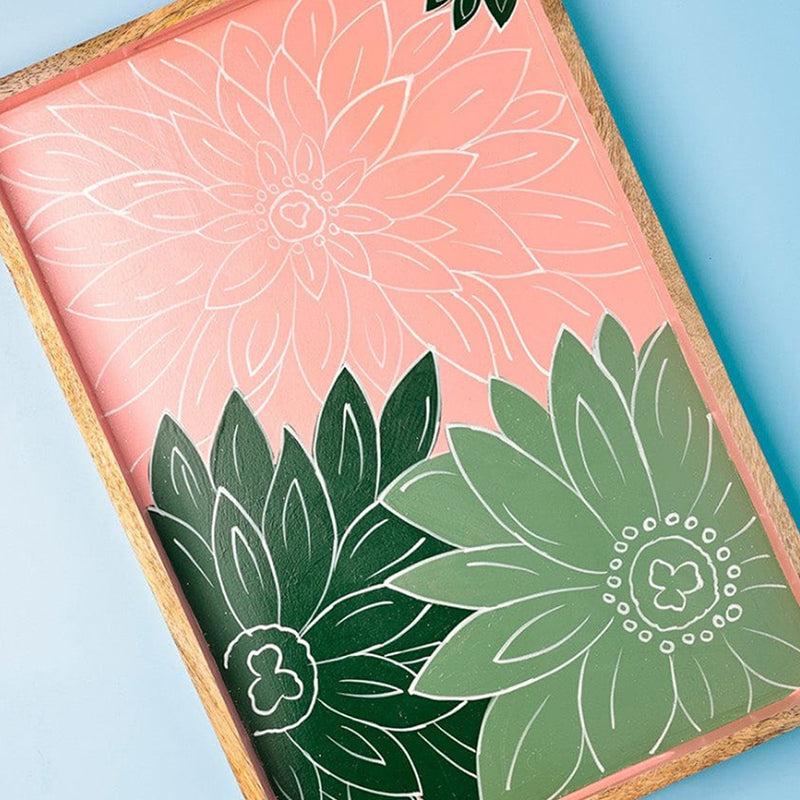 Garden Gossip Handpainted Wood Serving Tray media 4