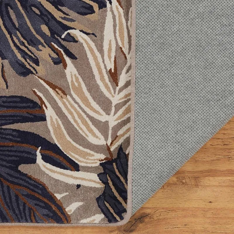 Elendil Hand Tufted Floral Wool & Nylon Carpet - Navy Blue media 6