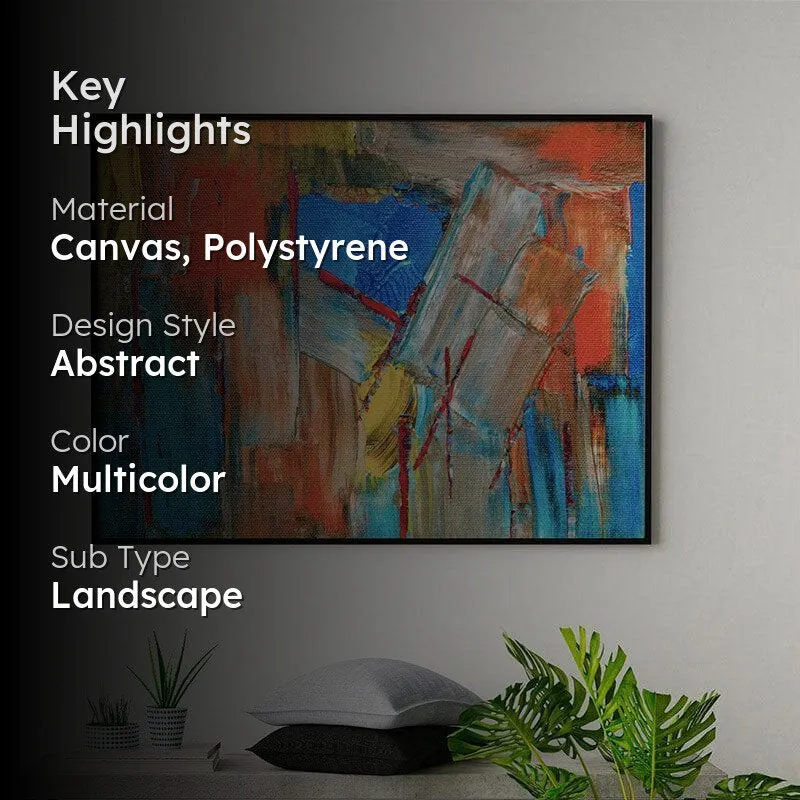 Abstract Color & Contour Canvas Wall Painting - Black Frame media 2