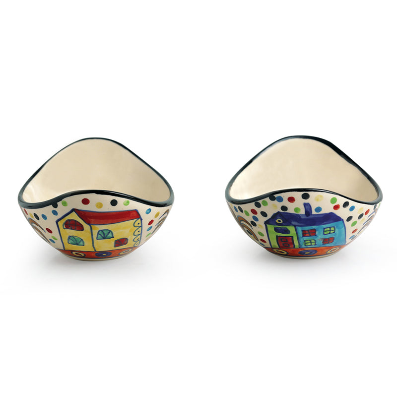 Coastal Cottage Curved Ceramic Bowl (190 ML) - Set Of Two media 4