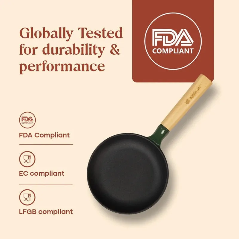 Cumin Co Enamel Cast Iron Frying Pan (Green) - 750 mL media 11