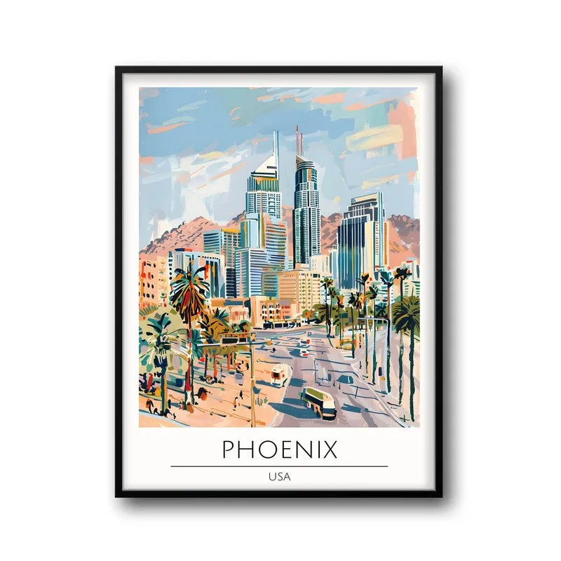 Vintage Phoenix Framed Canvas Wall Painting media 5