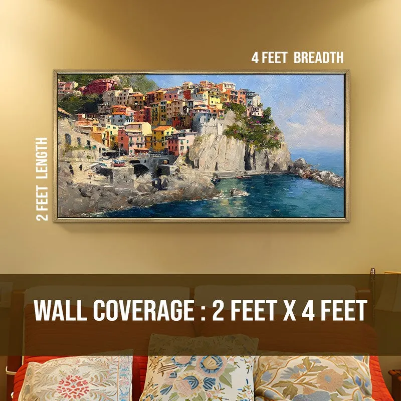 Cliffside Color Canvas Wall Painting With Frame media 9