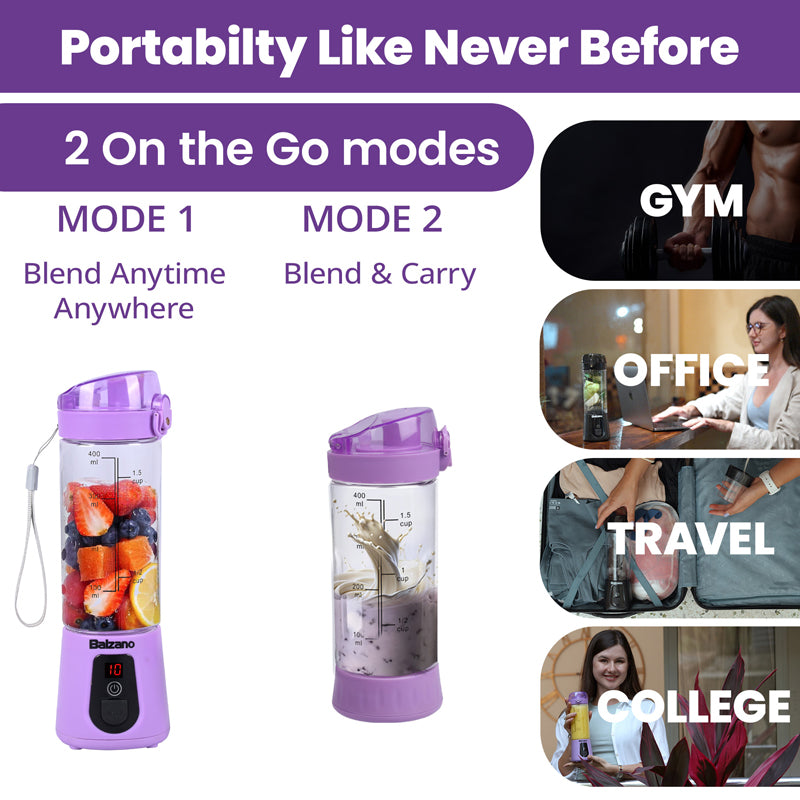 Balzano Wireless Travel Blender - Purple media 4
