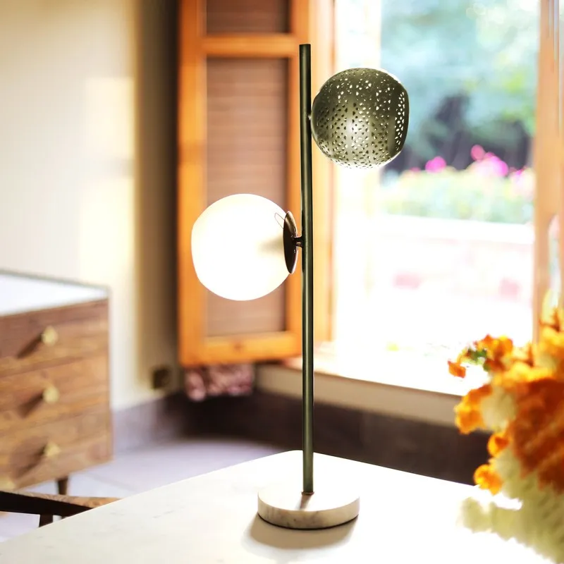 Orange Tree New Soma Gold Mild Steel Table Lamp - Metallic,White media 3