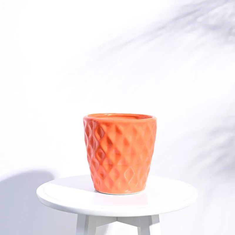 Ugaoo Argyle Orange Ceramic Pot media 1