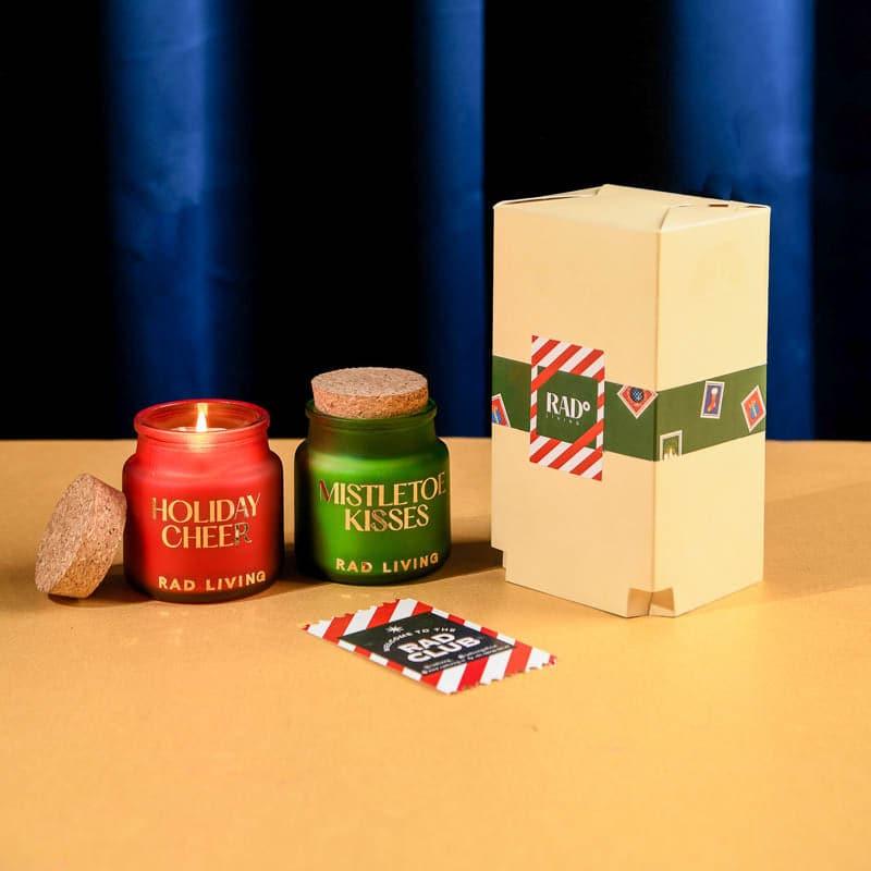 Holiday Cheer & Mistletoe Kisses - Set of 2 Scented Votive Candles