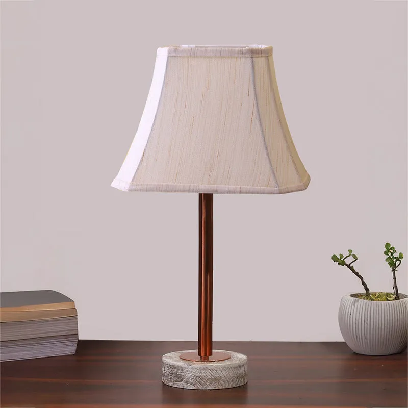 Ceylon Rodin Wooden Table Lamp - OffWhite,Copper,White media 3