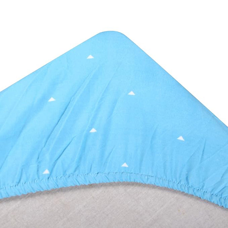 Faye Geometric Microfiber Bedsheet (Sky Blue) - 130 GSM media 5