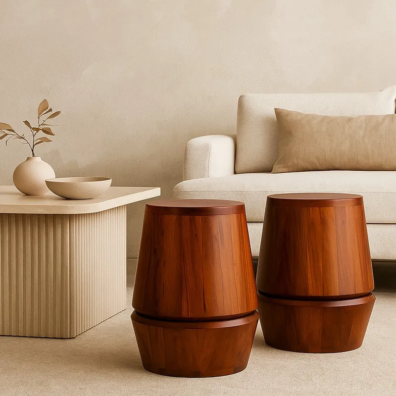 Drum Barrel Acacia Wood Coffee Table media 6