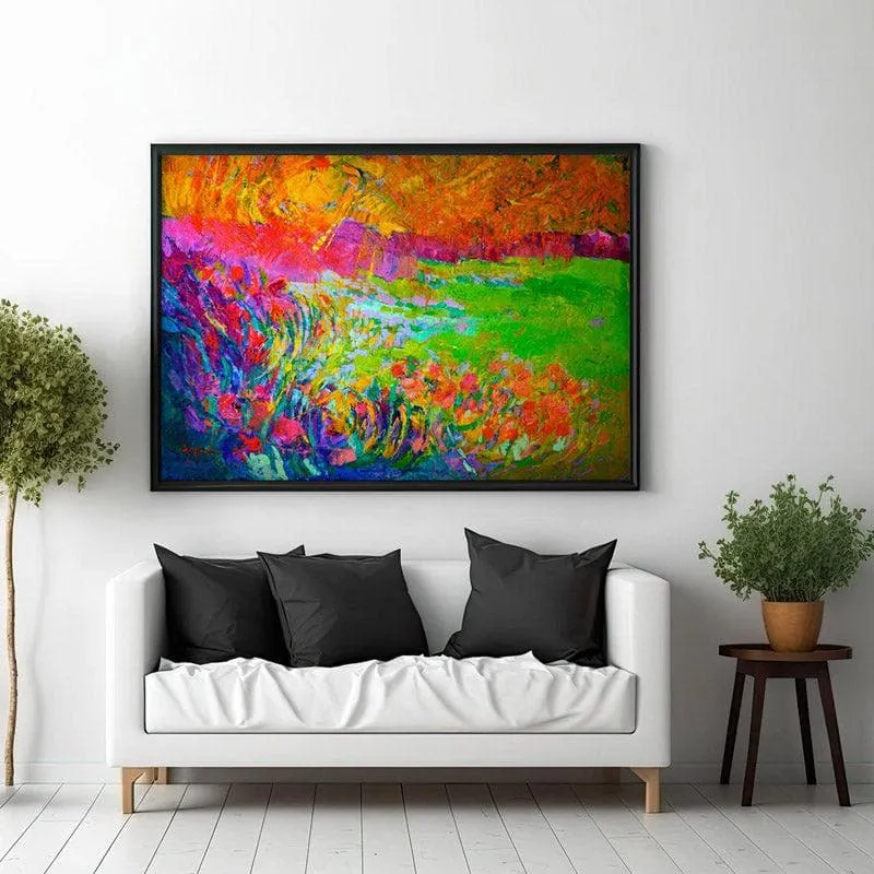 Meadow Lands Canvas Wall Painting - Black Frame media 3