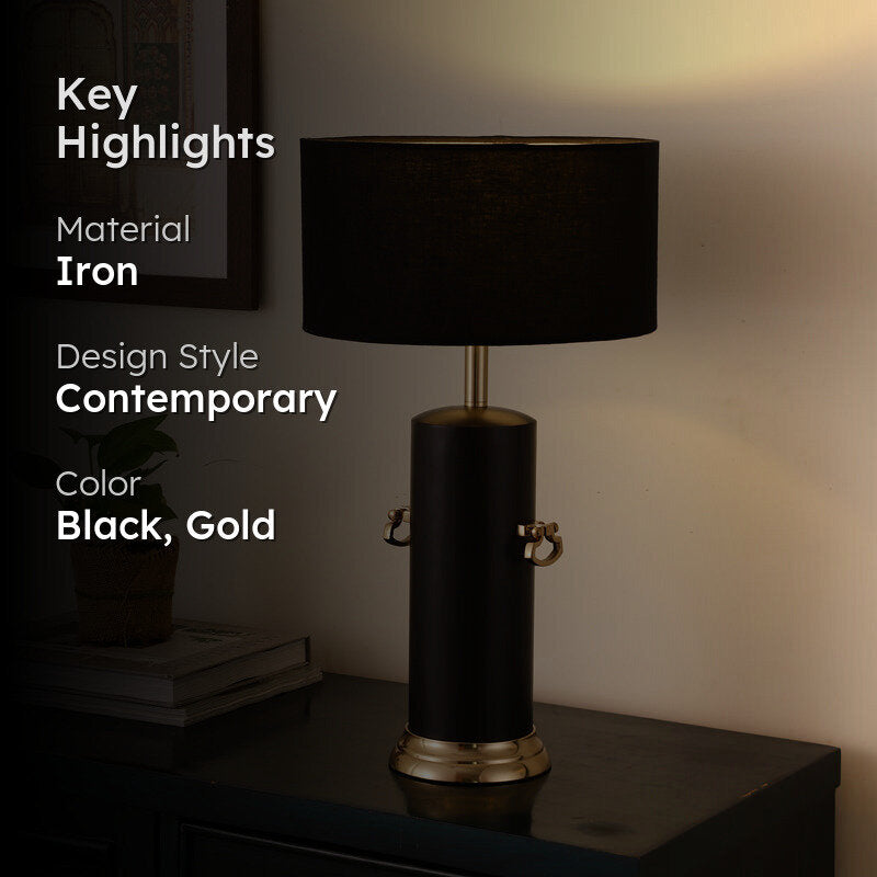 Yina Metal Iron Table Lamp - Black,Gold media 2