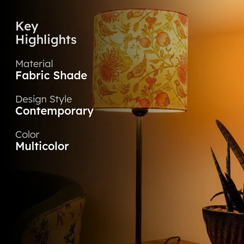 Sunrise Metal Chrome Fabric Table Lamp - Multicolor media 2