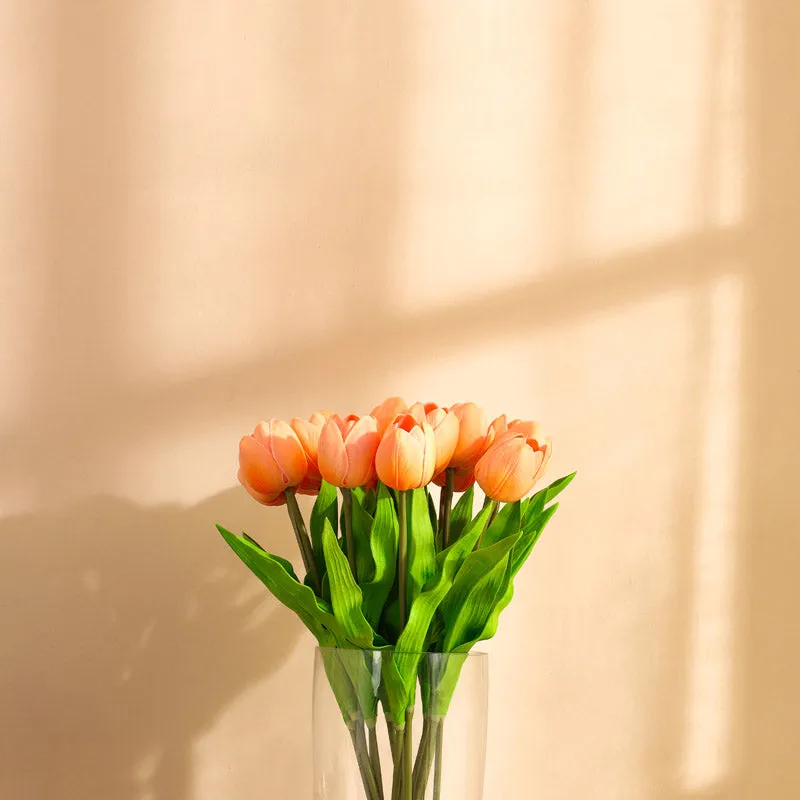 Artificial Realistic Tulip Flower Stick (Beige) - Set Of Five media 6