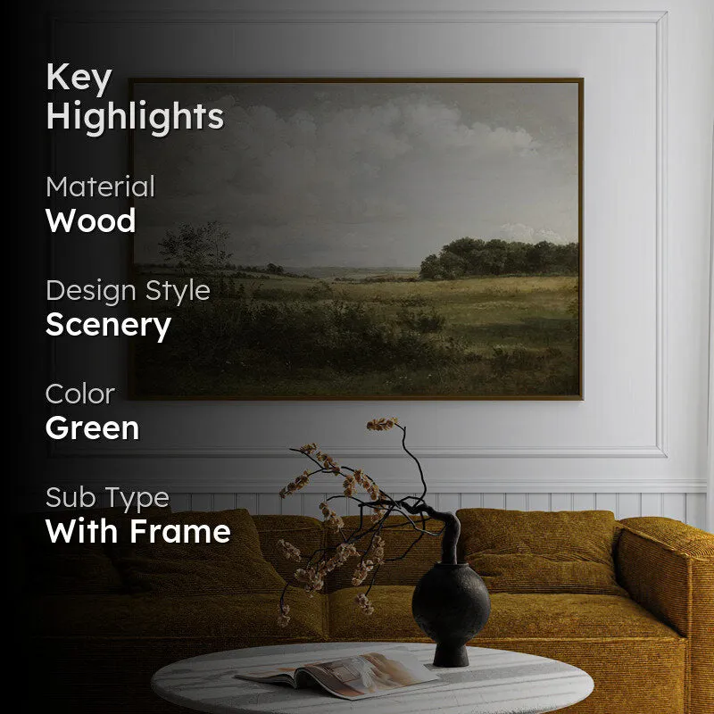 Clouds & Fields Wood Wall Art With Frame - Black media 2
