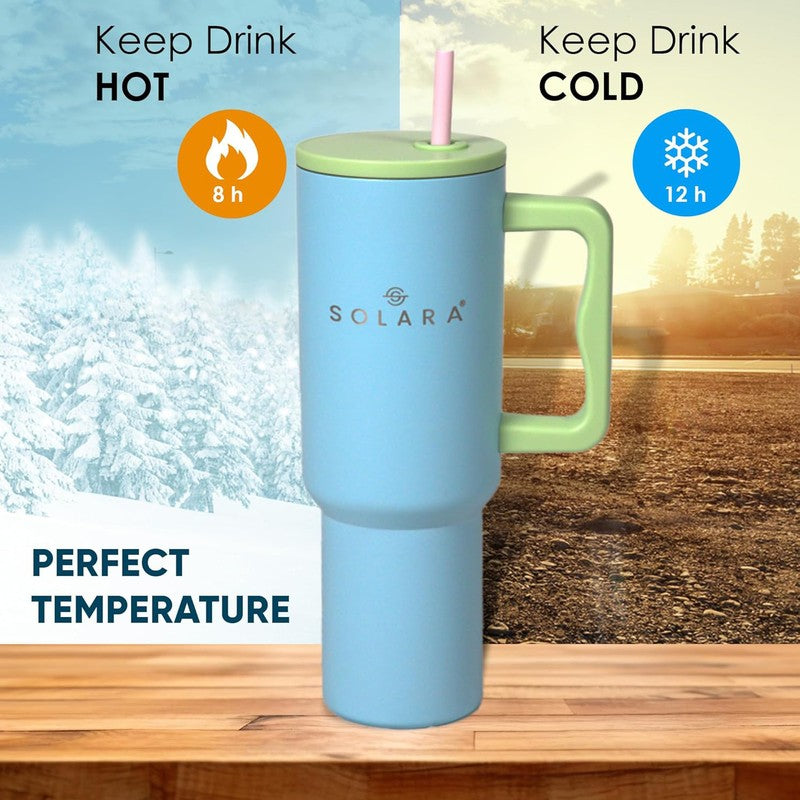 Solara Aqua Joy Stainless Steel Tumbler (1200 mL) - Light Blue media 5