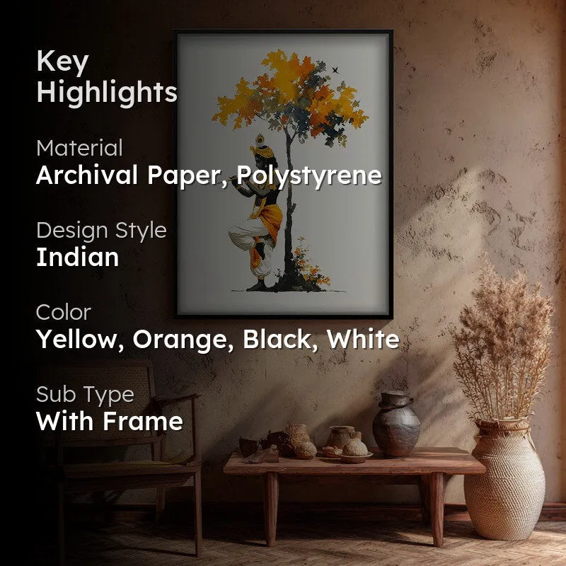 Lord Shyamsundar Krishna Playing Fluit Archival Paper Wall Art media 2