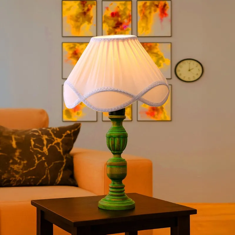 Arvello Elvo Wooden Table Lamp - White media 3