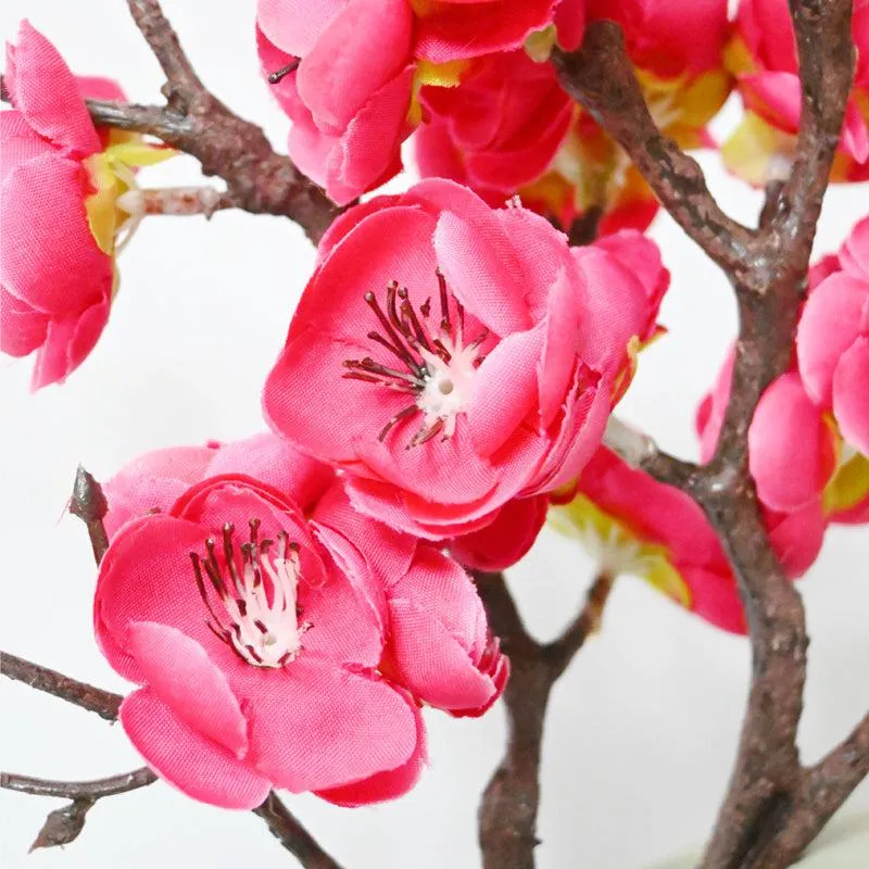 Artificial Plum Blossom Flower Stick (Pink) - Set of Two media 6