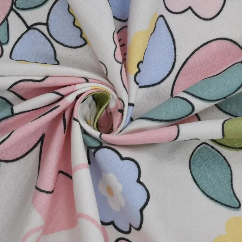 Pink Plume Frilled Floral Cotton Microfiber Bedding Set - Five Piece Set media 4