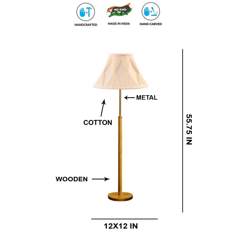 Luxe Arc Wooden Floor Lamp - White & Brown media 8