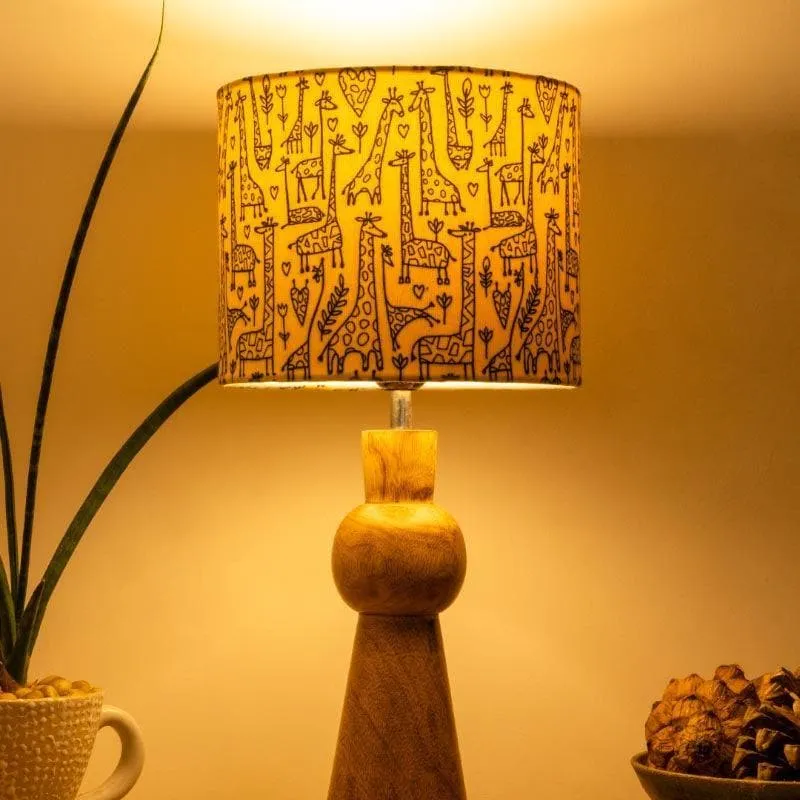 Tall Tales Skirt Stand Fabric Table Lamp - Beige,Brown media 1