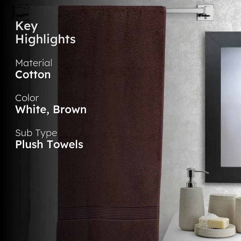Bodil Bath Towel (White & Brown) - Set Of Two media 2