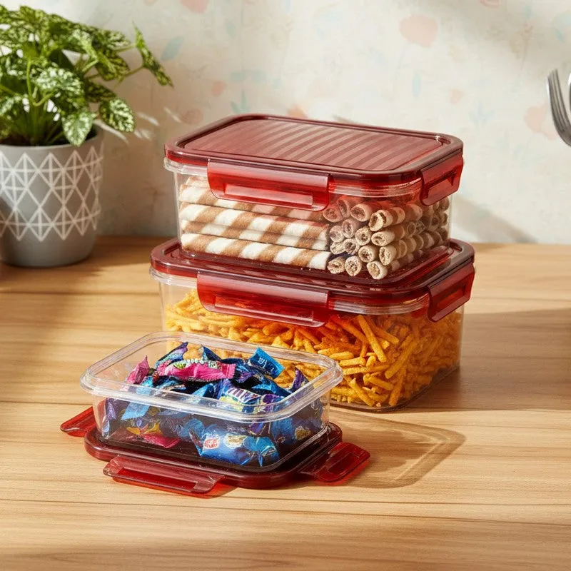 PureStore Plastic Food Container (1200 mL Each) - Set Of Three media 1