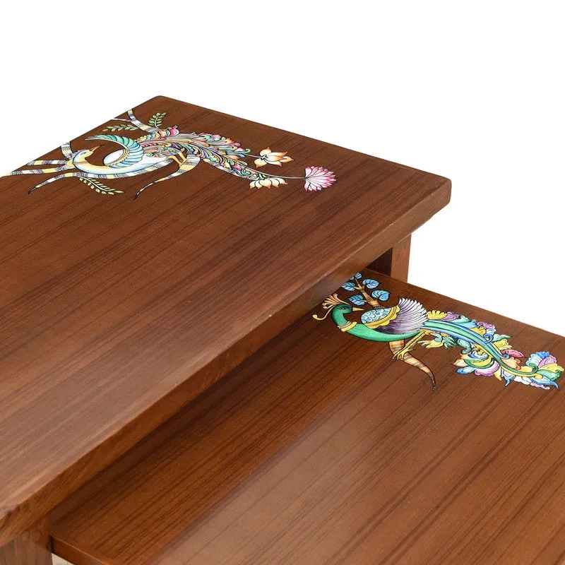 Mimo Teak Wood Nesting Stools - Set of Two media 5