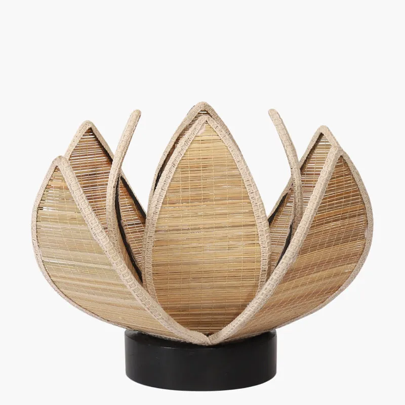 Bamboo Lotus Table Lamp - Beige media 6