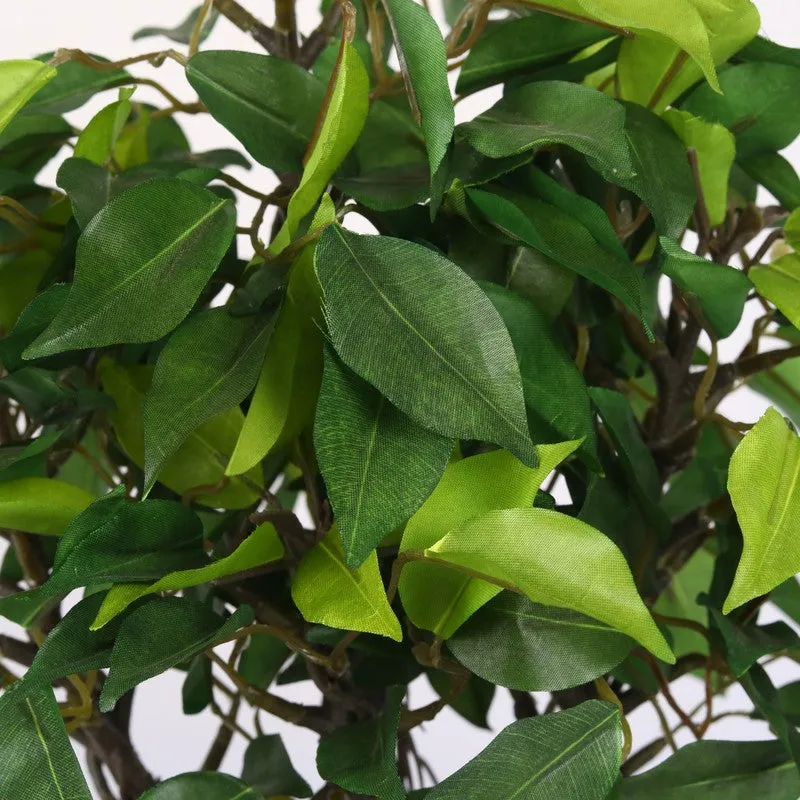 Green Ficus Artificial Bonsai Plant With Ceramic Pot - 1 Feet media 5