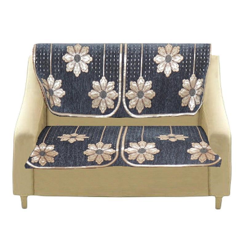 Mitha Floral Sofa Cover (Dark Grey) media 4