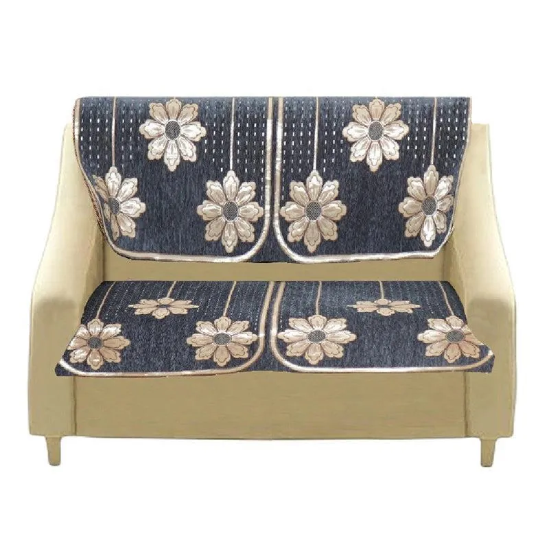 Mitha Floral Sofa Cover (Dark Grey) media 4