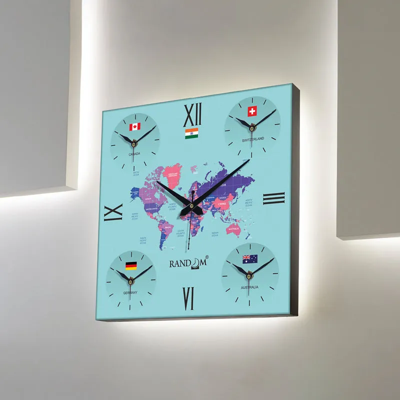 World Time Zone Wall Clock - Blue media 4