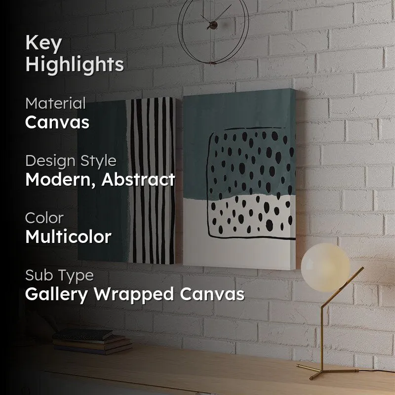 Agno Abstarct Canvas Wall Painting - Set Of Two media 2